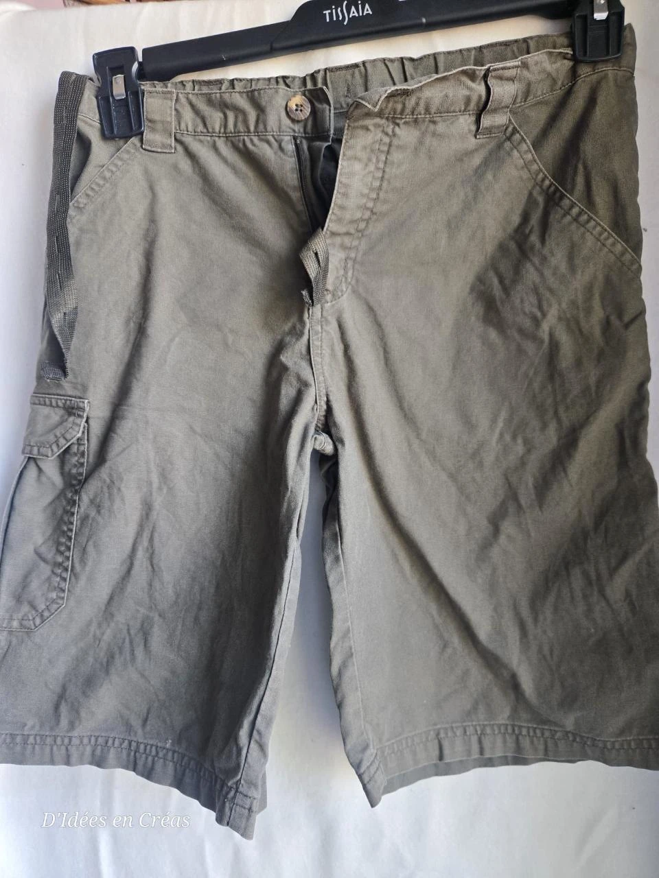 Bermuda cargo Decathlon 14 ans kaki randonnée été